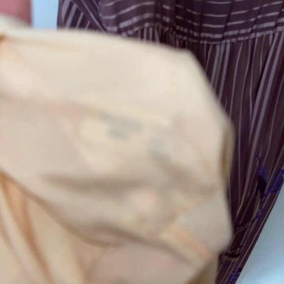 Hanae Mori Vintage 70s Womens Maxi Dress Size 12 Pink Purple Floral Chiffon - Picture 7 of 16